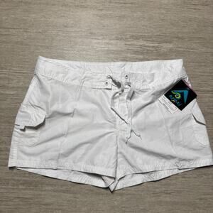 VTG Kanu Surf Shorts Women's 14 White Board Surf NWT Drawstring Beach Vacation